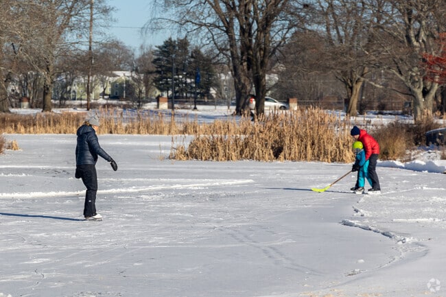 Locals skate on the ice at Mill Creek Park n Knightville.