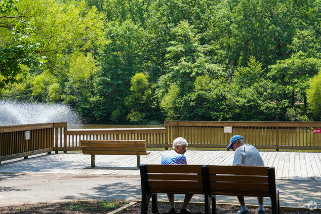 Deep Run Park offers seating to enjoy the views of the pond and nature overlook.