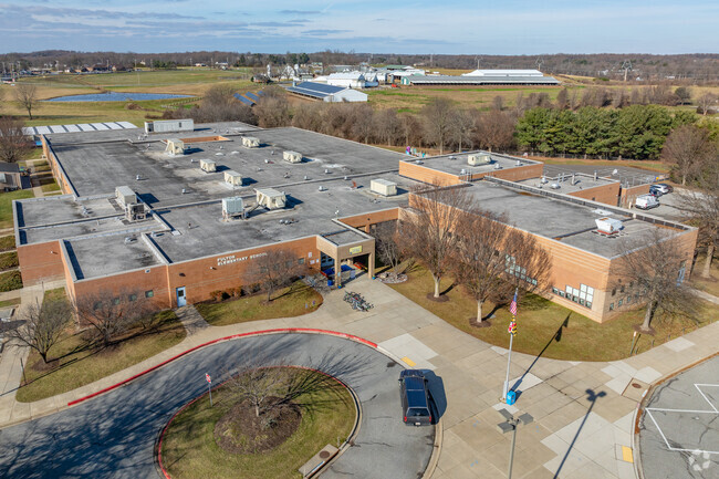 The entrance and car loop at Fulton Elementary School.