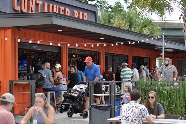 The Container Bar is made of shipping containers in the Wagener Terrace neighborhood.