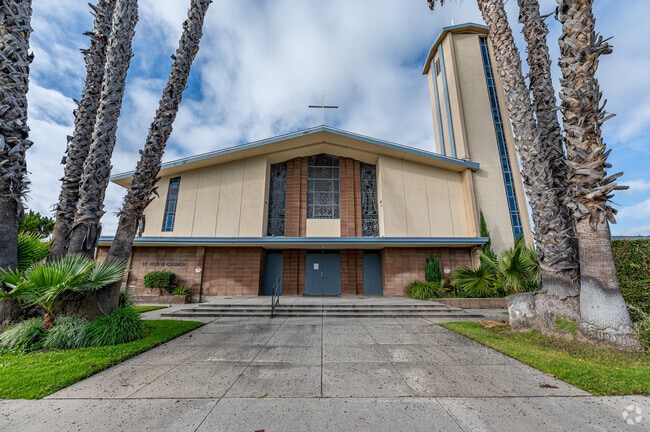 The front of the chapel at St. Pius X Parish School