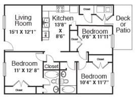 Three Bedroom Floorplan