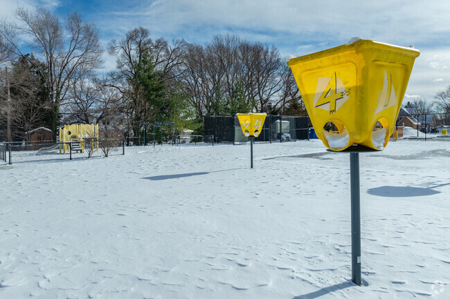 Students can test their hand eye coordination with the triple toss hoop at Mayo Elementary.