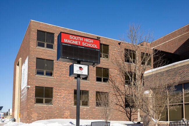 Students at Omaha South Magnet High School demonstrate creative expression.