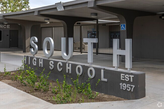 South High School near Benton Park welcomes its students.