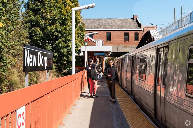 Staten Island Railway has a stopsat the New Dorp station.