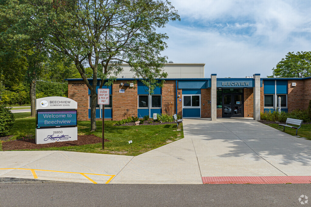 School entrance of Beechview Elementary School displays the area kids are dropped off.
