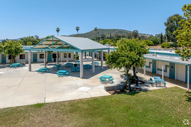 The lunch break area of the Twin Oaks High School in San Marcos.