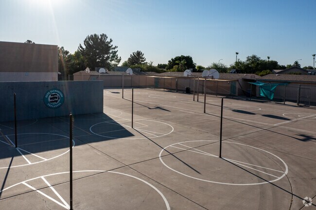 Enjoy the Entz Elementary School tetherball courts.