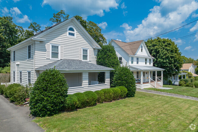 A cute row of homes steps from downtown New Canaan.