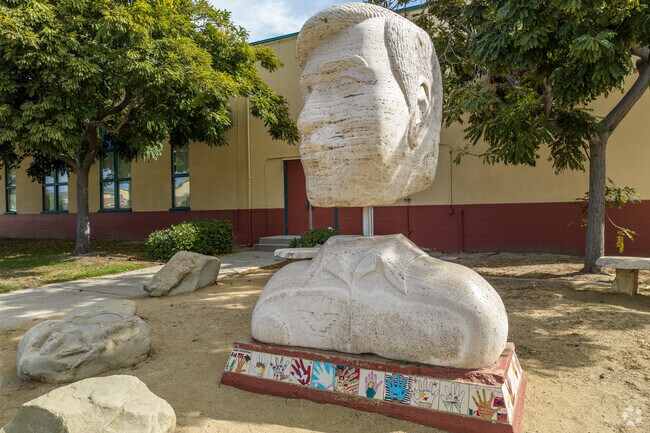 Caesar Chavez is honors with this statue at the Caesar Chavez Elementary School in Oxnard, Ca.
