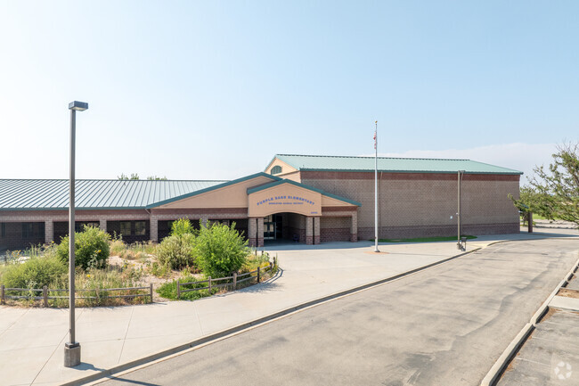 Student drop off area at Purple Sage Elementary.