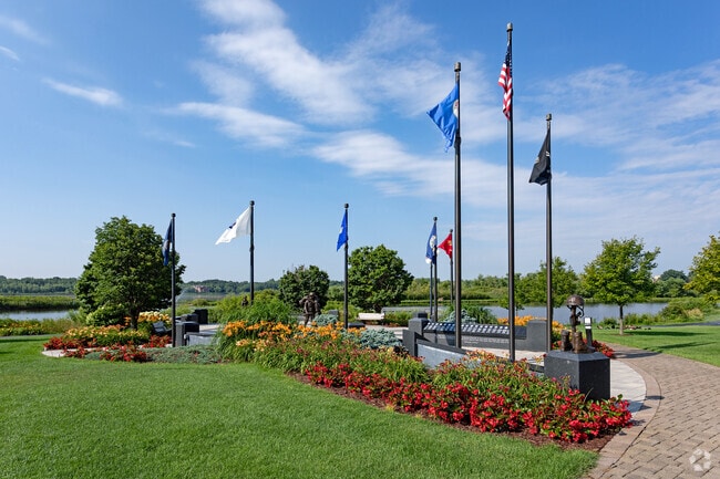 View of the War Memorial located in Eden Prairie, MN.