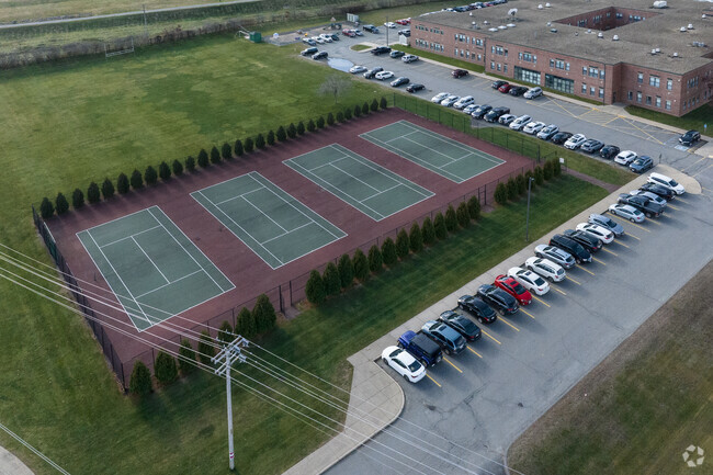 Students have access to tennis courts at Clinton High School.
