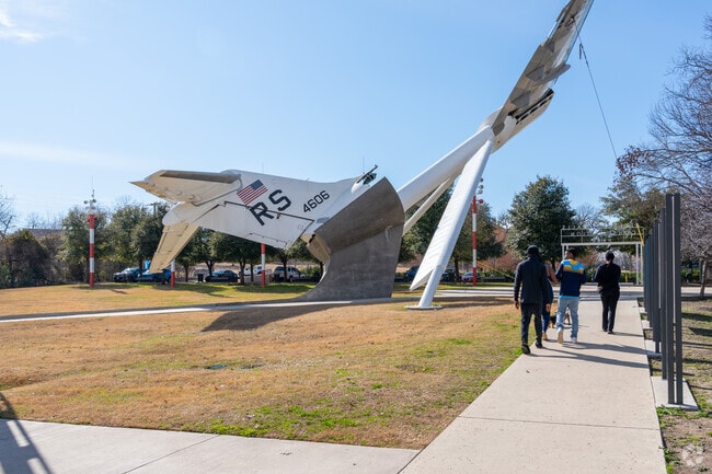 Airfield Falls hosts many sculptures and static displays of military history in White Settlement.