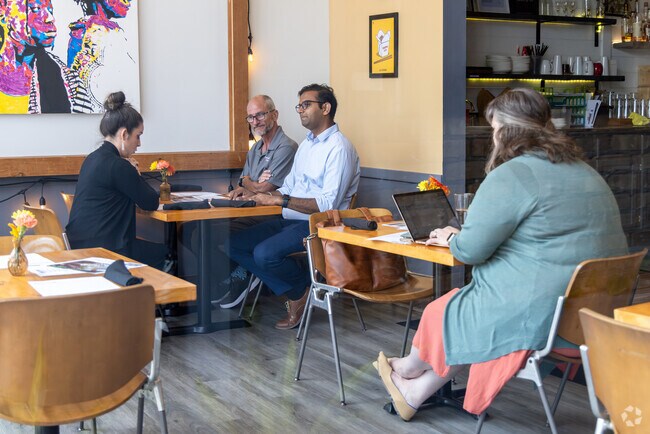 Rockford locals enjoy lunch at 27 Aluna in Downtown Rockford.