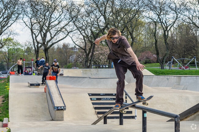 Skateboarders in the area head to Jordan Park for its state of the art skatepark.