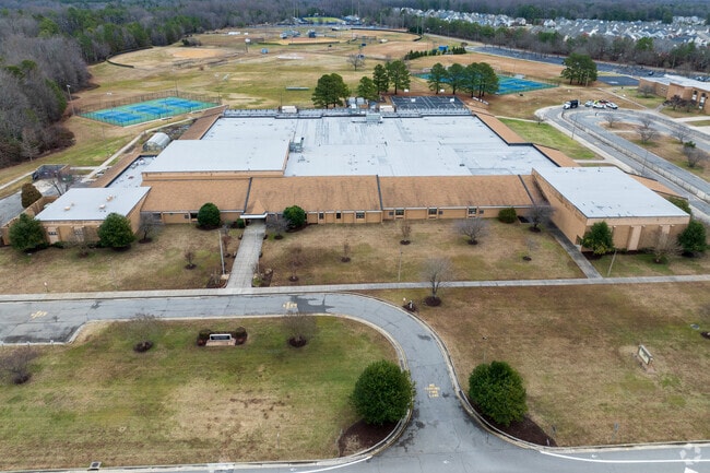 An aerial view of Chickahominy Middle School.