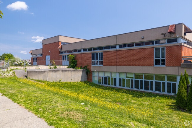 Back side of Hayden McFadden Elementary School in New Bedford Ma.