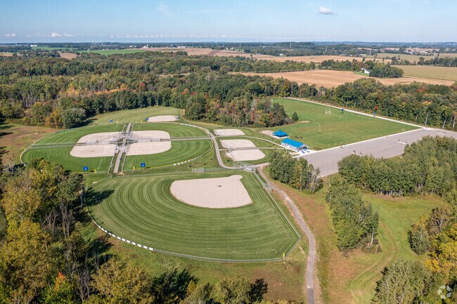 Sparta Sports Park has baseball diamonds and football fields.
