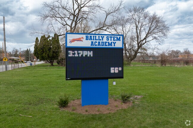 Bailly Preparatory Academy pylon.