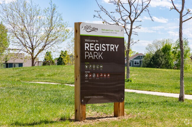 Registry Park in Fort Collins is home to open field space, picnic areas and a playground.