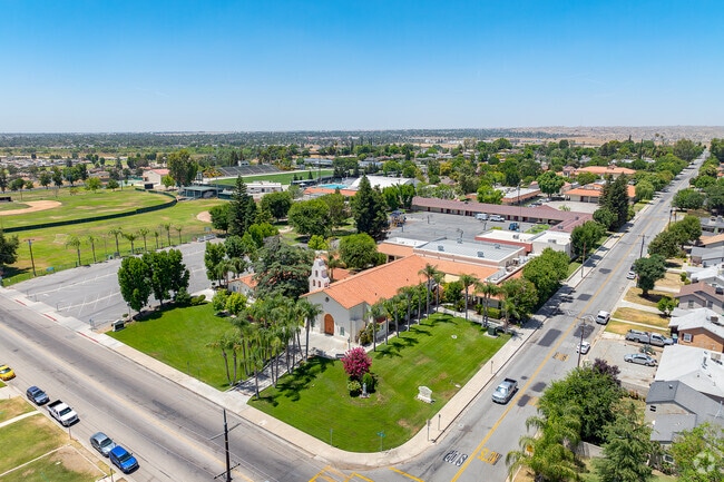 Our Lady of Perpetual Help School buildings seen from the sky.