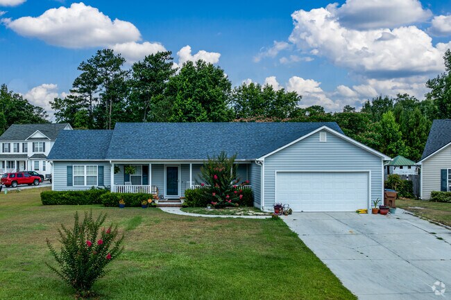 Ranch homes with two car garages are common in Half Moon.