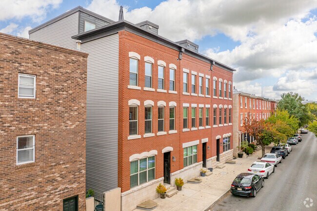 Large 3 story row homes in Dickinson Square West often make up more than one unit.