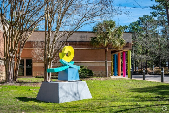 Mobile Museum of Art sculpture in Parkhill is colorful and uniquely crafted.