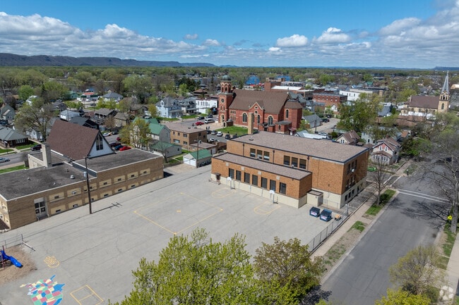 Providence Academy has a large oaved recess area.