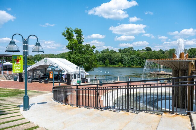 Live music drifts through Downtown Columbia’s plazas and walkways.