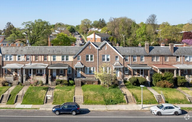 Row homes with and without front porches are available in Belair-Edison.