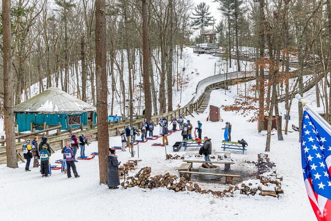 The Co-ed Veteran Winter Luge is held at the Muskegon Luge Adventure Sports Park.