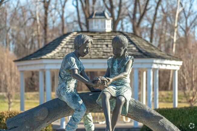The sculpture at the Eco Park Trailhead at Dusable Park is a peaceful place to relax.