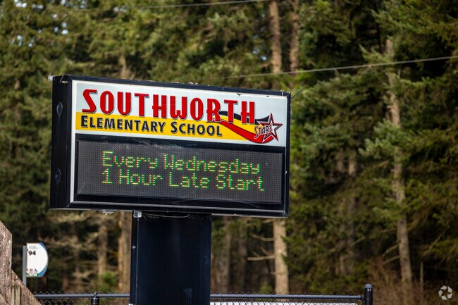 Southworth Elementary School signage.