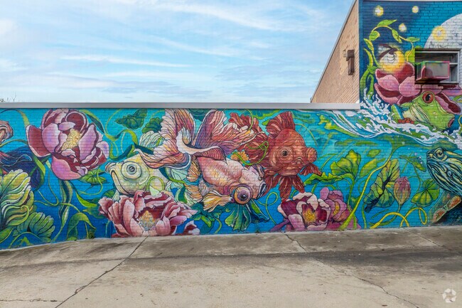 Local artists fill the space in Five Points with vibrant colors.