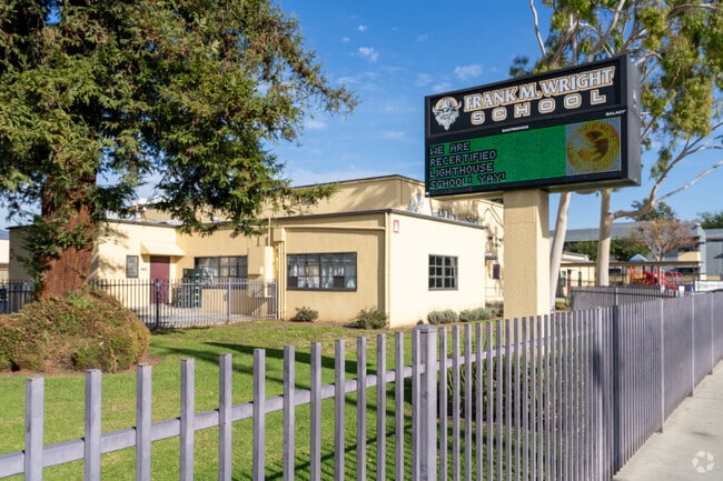 Frank M. Wright School in El Monte, Ca is secured by a guard gate for students safety.
