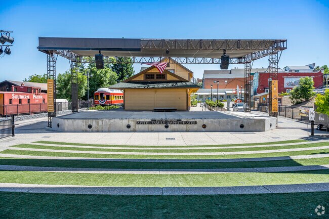 Downtown Folsom has an amphitheater for music and festival entertainment in Folsom Central.