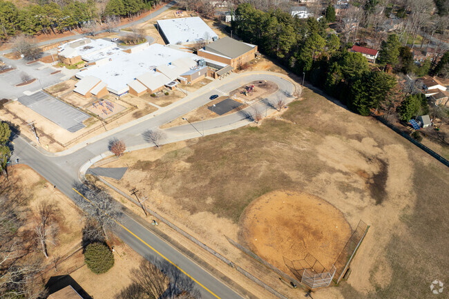 An aerial view of C.C. Wells Elementary School.