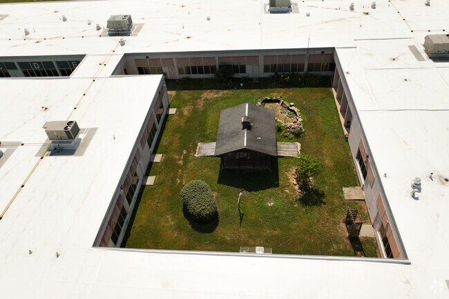 There is a courtyard at Willow Brook Elementary.