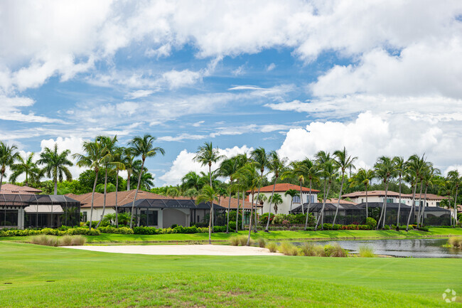 Mediterranean style homes with backyard swimming pools and scenic views are common in Grey Oaks.