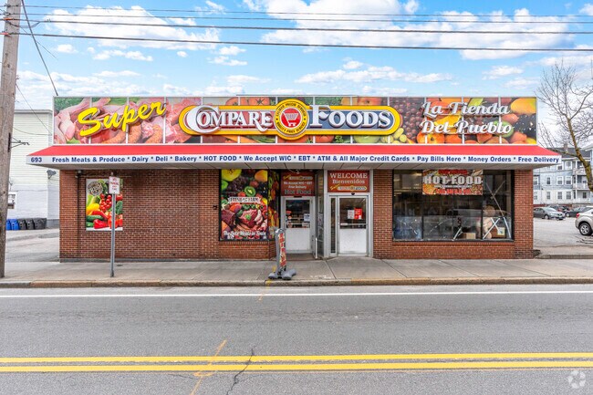 Central Falls locals do their grocery shopping at Compare Foods Market.
