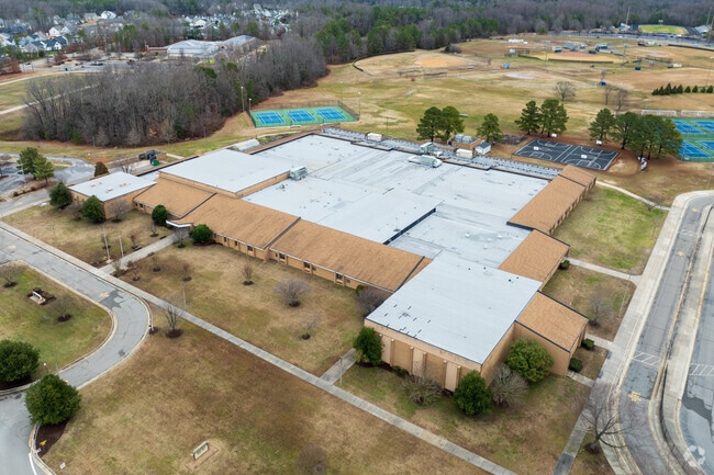 An aerial view of Chickahominy Middle School.