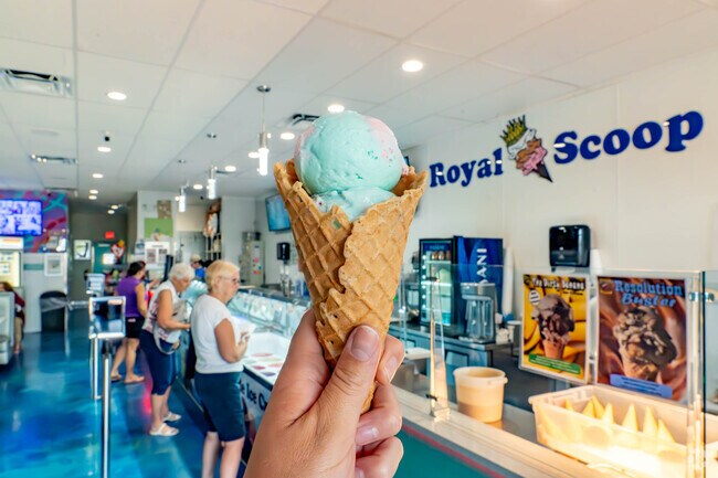 Royal Scoop serves ice cream of many flavors such as cotton candy.