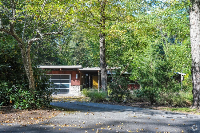 Homes in Five Fields include contemporary style homes with asymmetrical roofs.