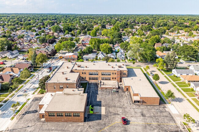 Roosevelt Elementary School sits in the neighborhood of Wolffs Town in Racine, WI.