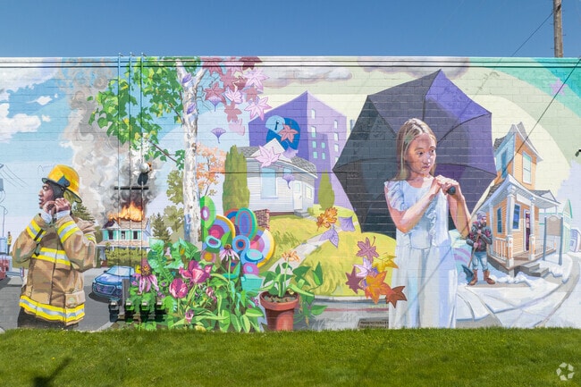 A colorful mural can be found on Turner Rd in Creston.