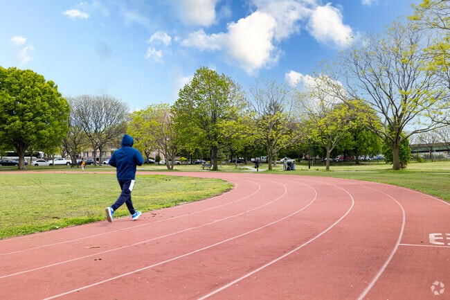 Residents frequently use the track Baisley Pond Park.