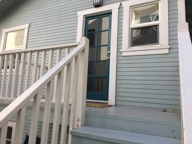 Stairs leading to upper floor entrance